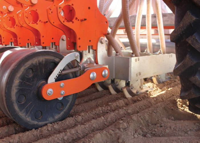 Rear shot of Stanhay seed drill