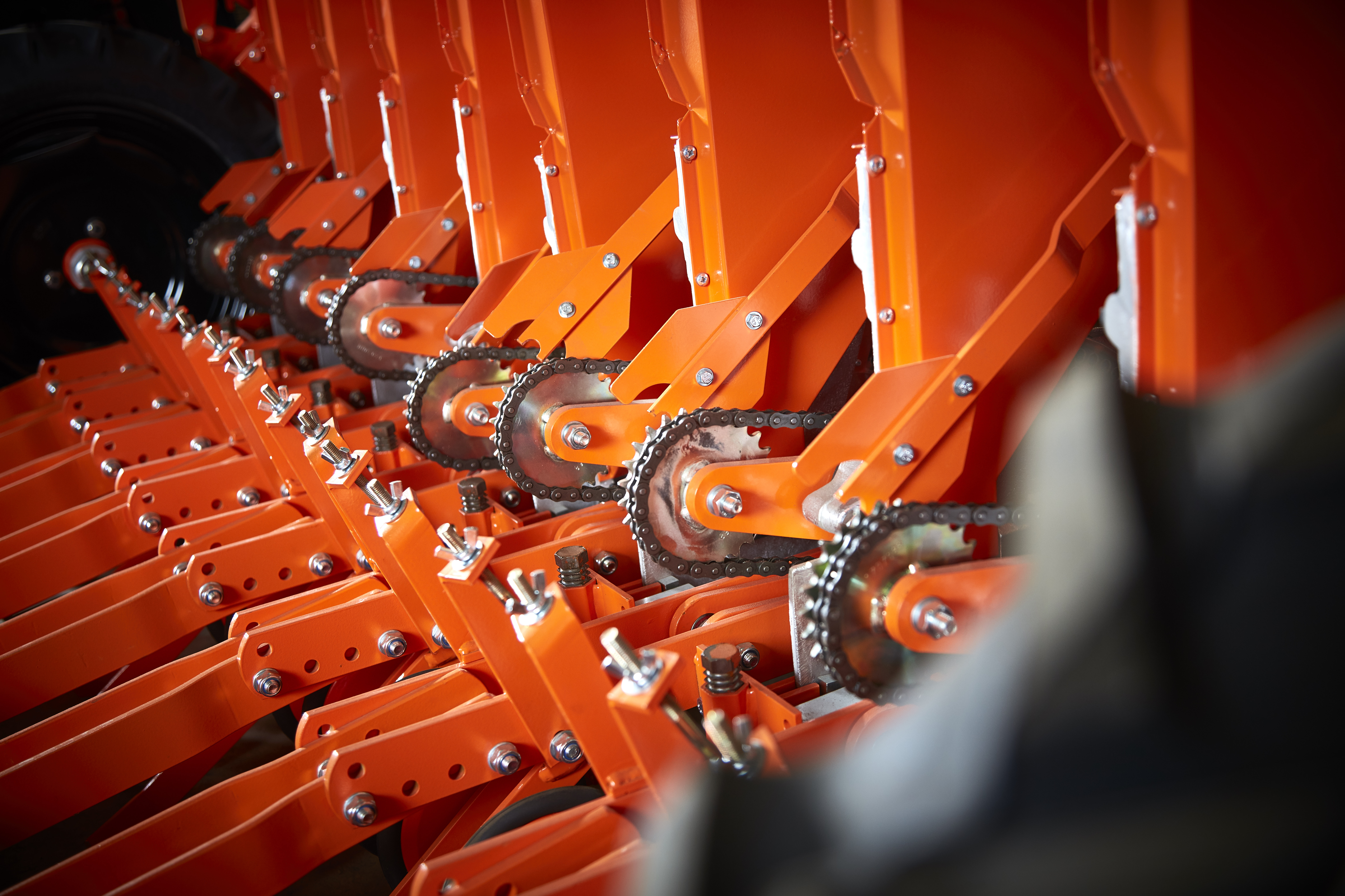 Close-up of a genuine Stanhay seed drill component